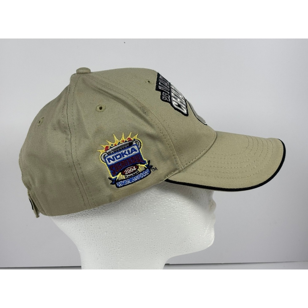 Nike LSU Tigers Hat 2003 National Champions 2004 Sugar Bowl Tan Strapback Cap - Picture 2 of 9